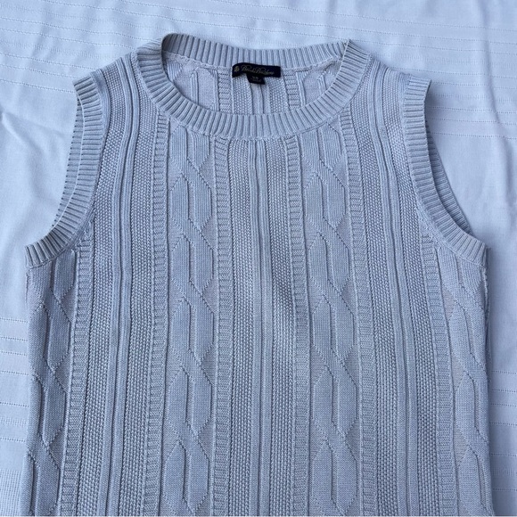 Brooks Brothers light gray Cable Knit Sweater Vest - Picture 2 of 6